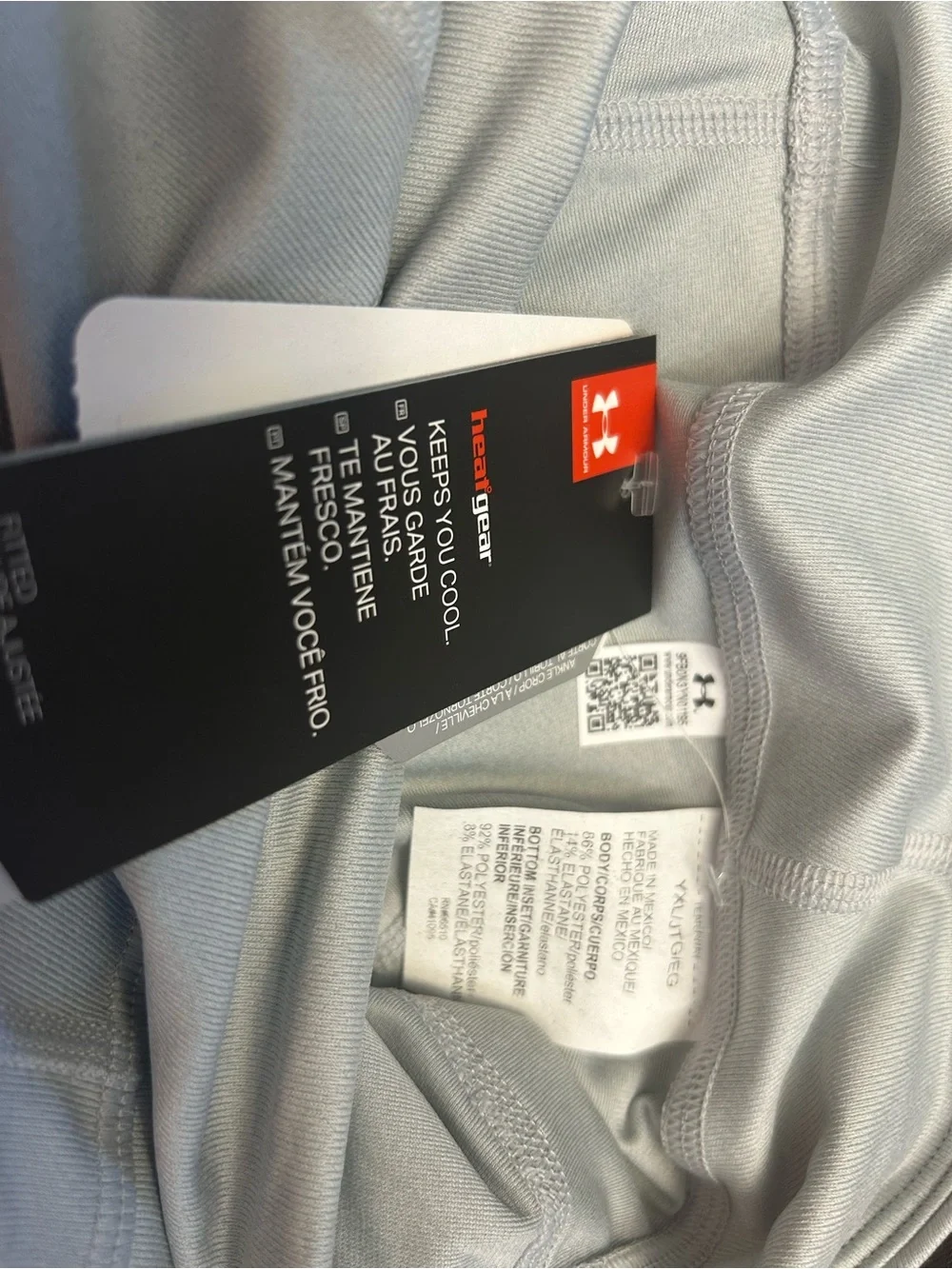 Under Armour Light Gray Athletic Leggings with Logo
